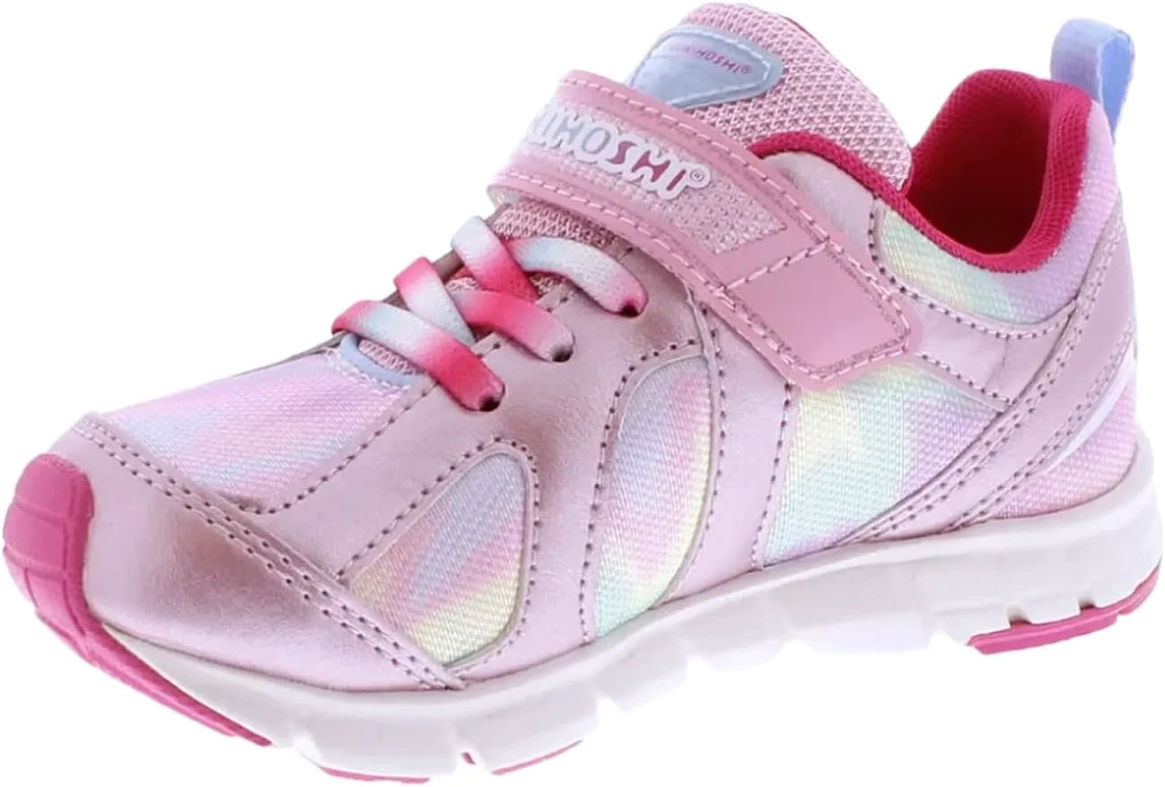 

Детские кроссовки TSUKIHOSHI Rainbow Kids - с застежкой на ремешок, пригодные для стирки в машине, с широкой носочной частью и противоскользящими, немаркими подошвами, для детей 4-12 лет, розовый/розовый