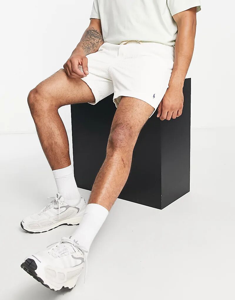 

Белые вельветовые шорты с логотипом Polo Ralph Lauren Prepster