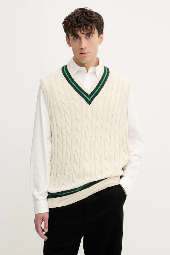 

Хлопковый жилет Abercrombie & Fitch, бежевый