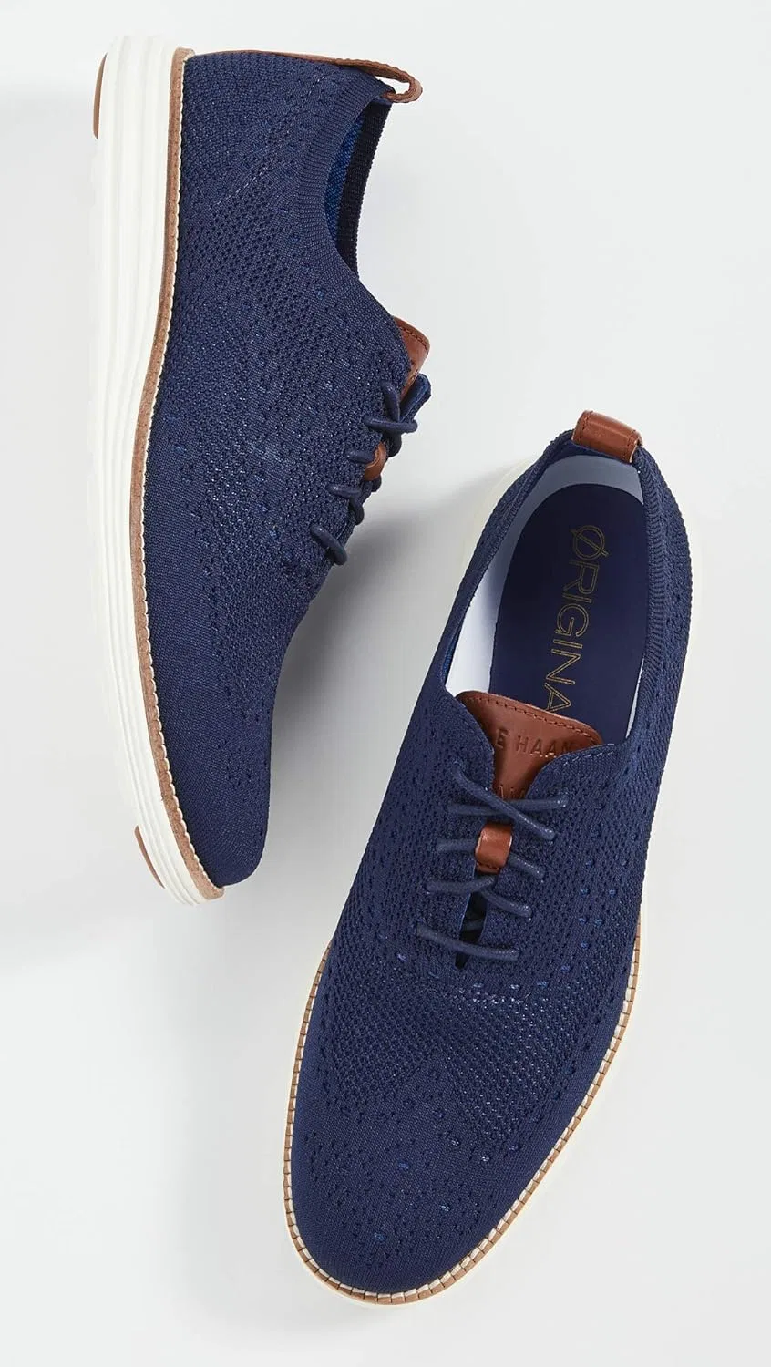 Мужские оксфорды Cole Haan Zerogrand Wing, Blue Navy Ivory — фото 2