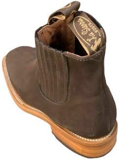 Мужские ботинки Dona Michi Cowboy из кожи, слипоны, на щиколотку, с квадратным носком, Moca — фото 4