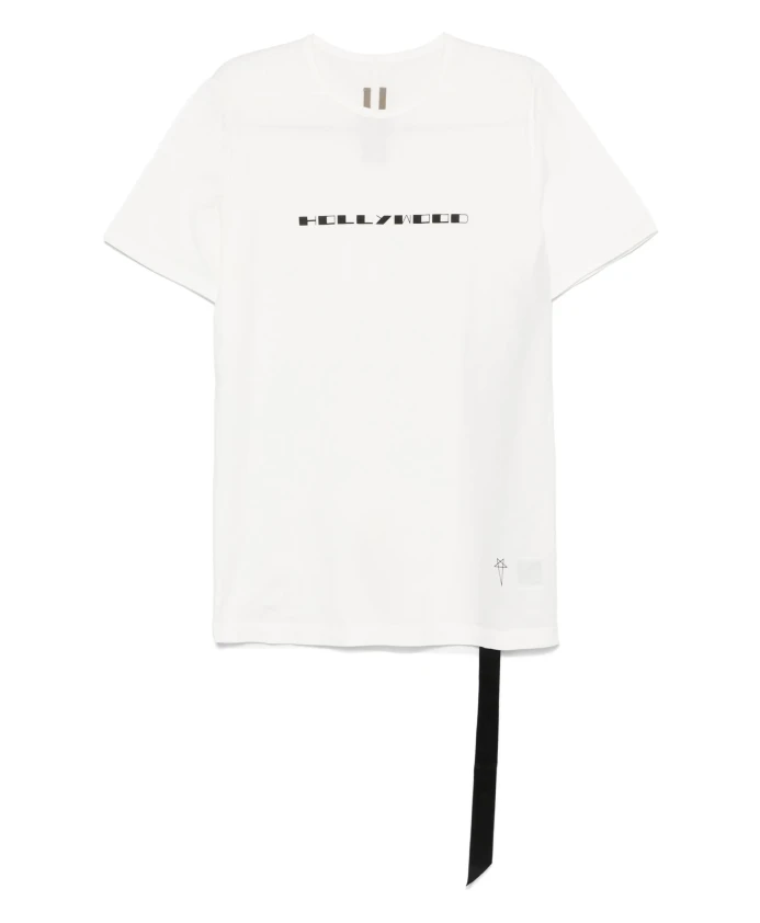 

Белая футболка с круглым вырезом и принтом спереди. Rick Owens, белый