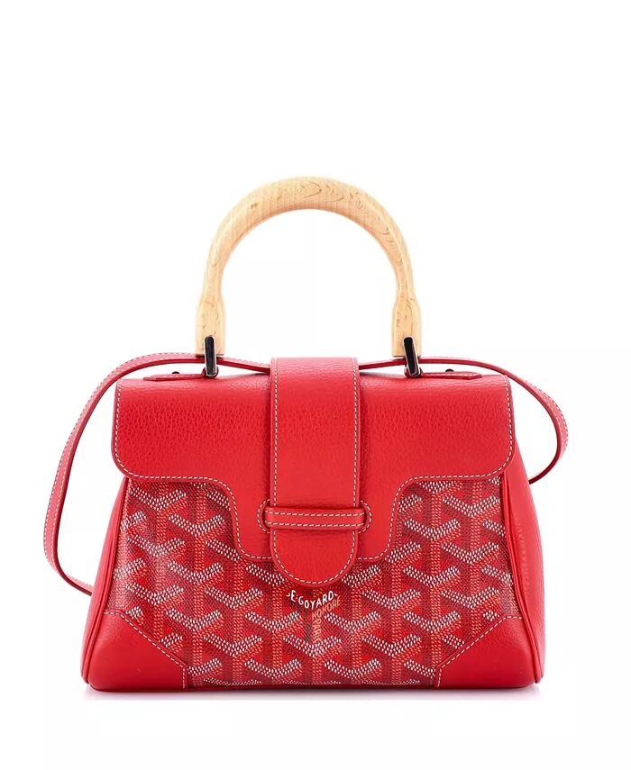 

Мини-сумка Saigon с верхней ручкой, покрытая холстом с кожей Pre-Owned Goyard, красный