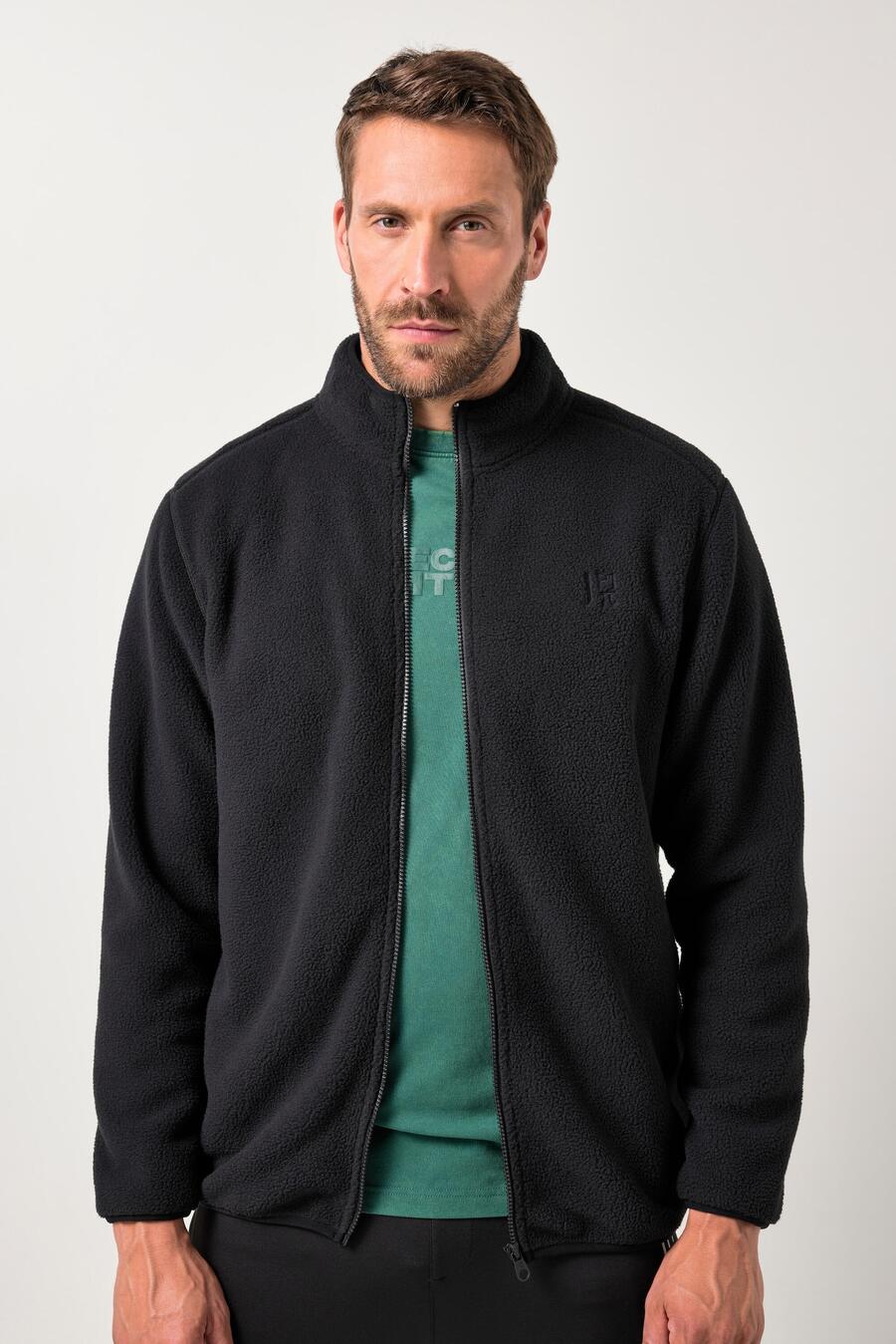 

JAY-PI Мужская флисовая куртка для активного отдыха, уровень 3, флис тедди, воротник-стойка, до 7 XL