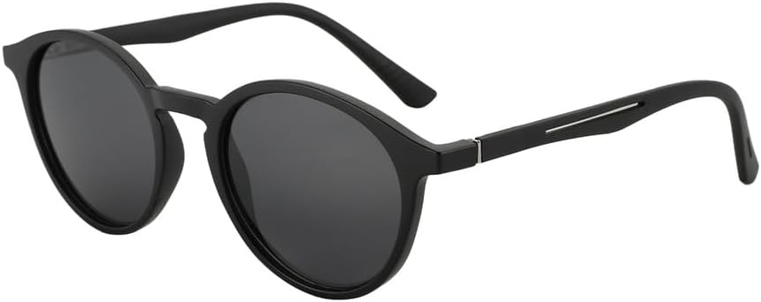 

Ретро поляризованные солнцезащитные очки для мужчин и женщин в винтажном стиле с круглой оправой и резиновыми дужками, солнцезащитные очки с защитой от УФ-излучения UV400 KTUCN, 001 Black Grey Lens