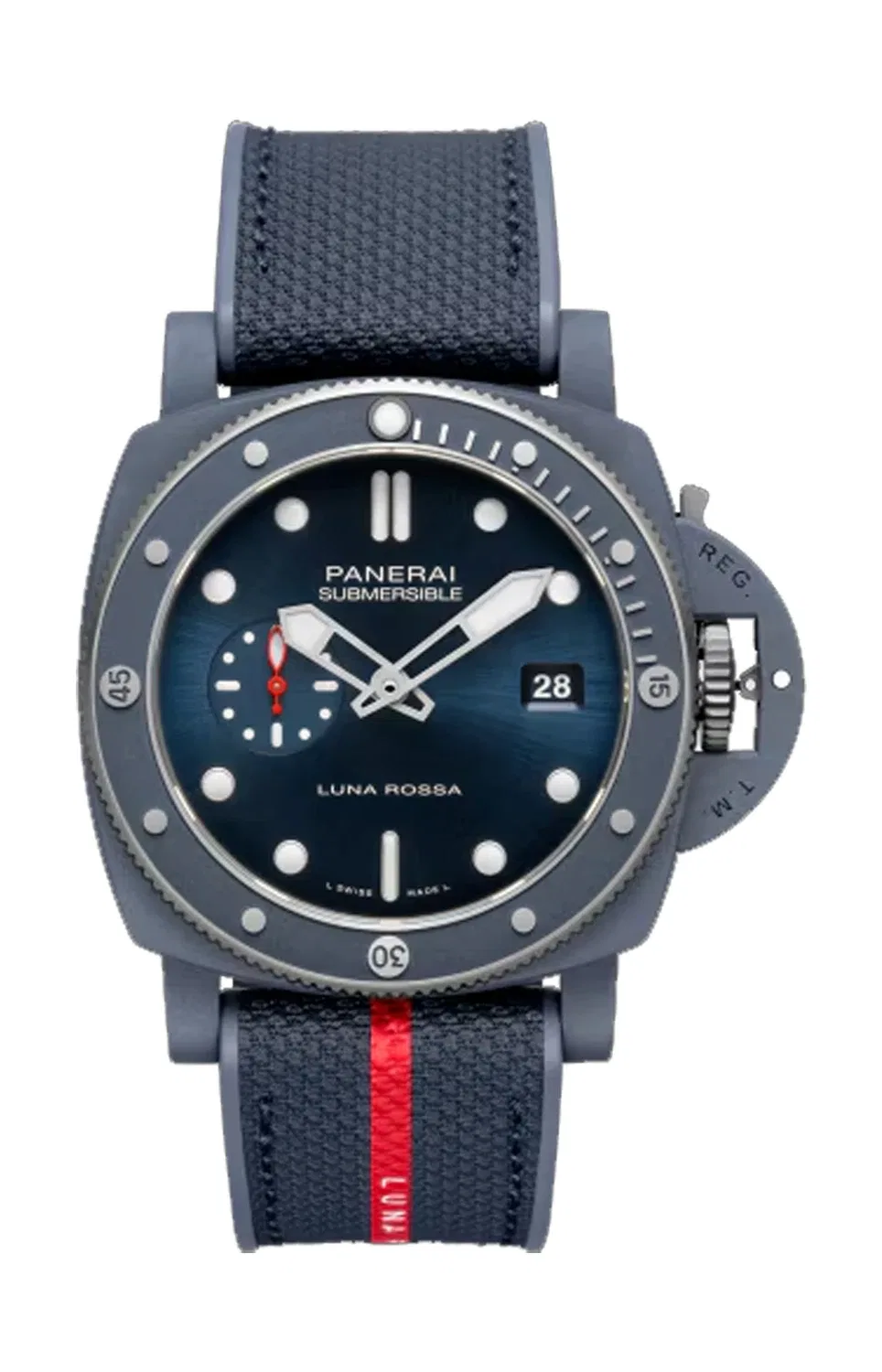СУБМЕРСИБЛЕ КВАРАНТАКВАТТРО ЛУНА РОССА ТИ-КЕРАМИТЕК - PAM01466 PANERAI, синий