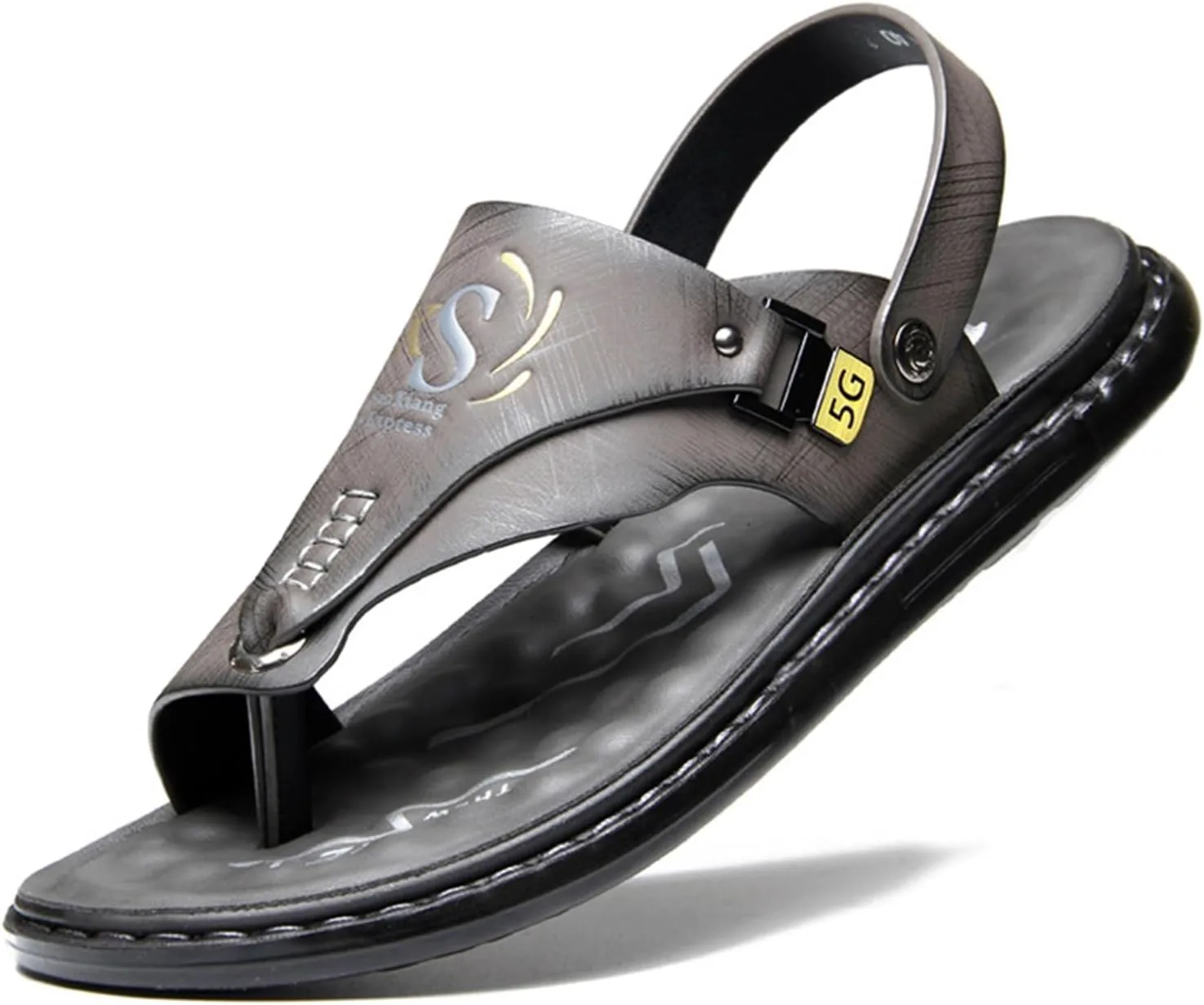 Summer Men Outdoor Orthopedic Bunion Corrector Сандалии,Stylish Hallux Valgu Slippers for Arch Support,Open Toe Plantar Fasciitis Flip Flops WCXTY, серый