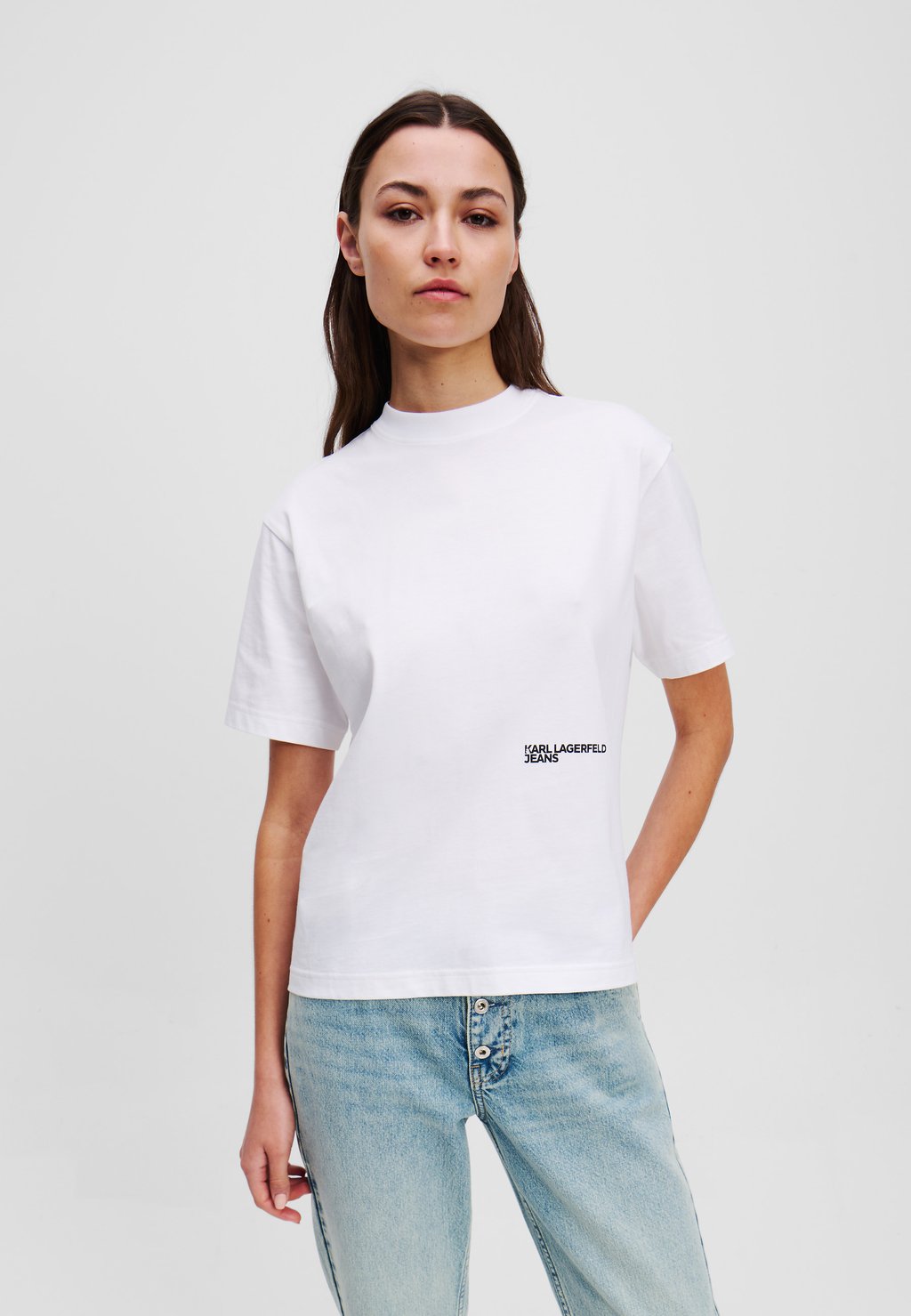 

Футболка с принтом KARL LAGERFELD JEANS, белый