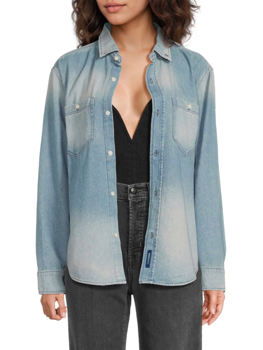 

Рубашка свободного кроя из выцветшего денима RÜDES DENIM, цвет Main Role Blue