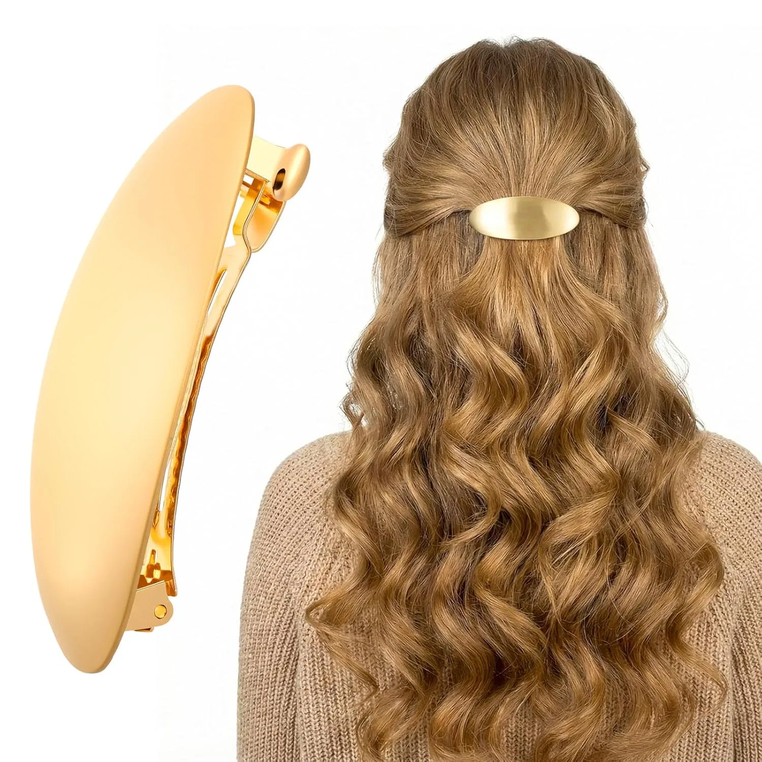 Женская заколка для волос «French Hairclip» золотистая Bremorou