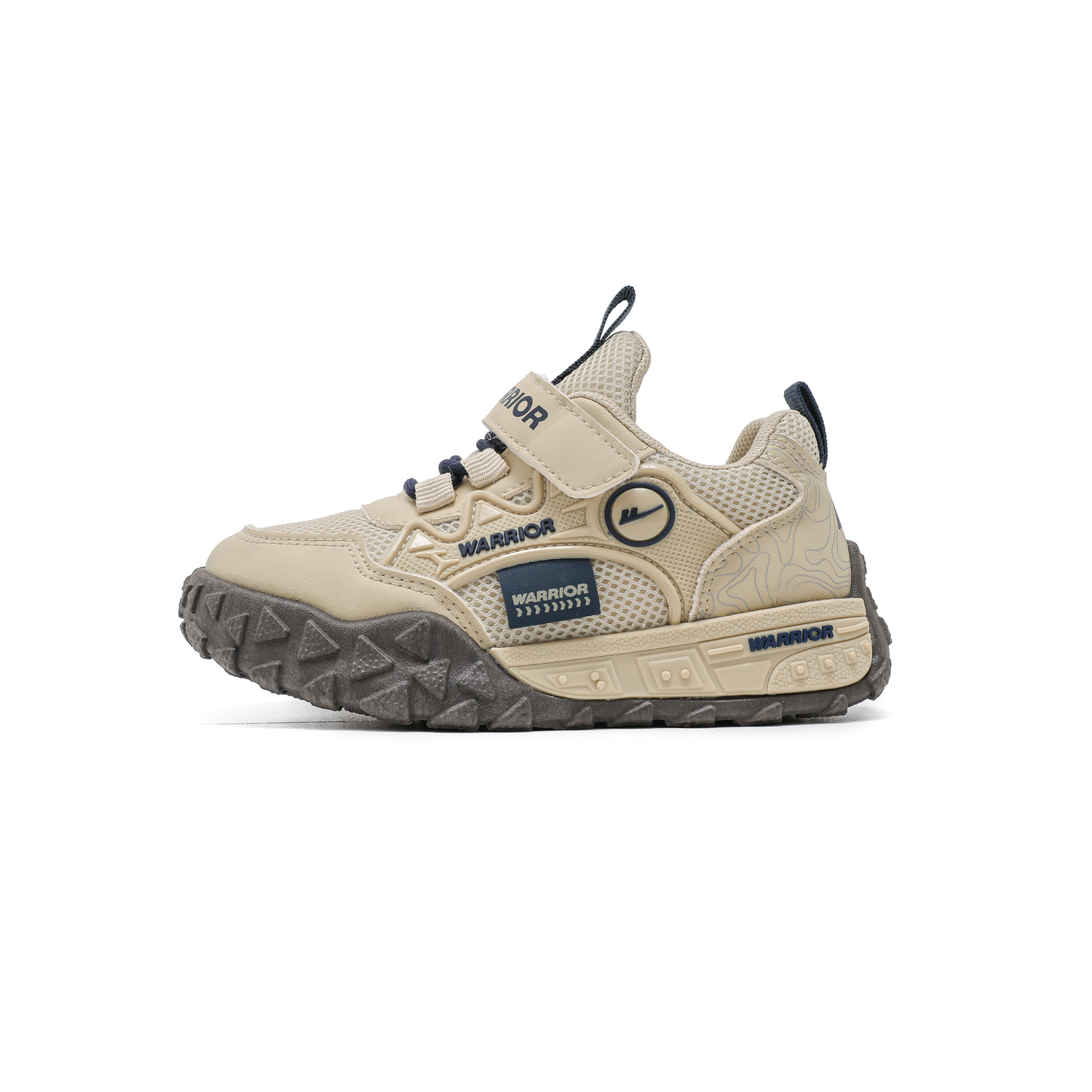 

Амортизирующие износостойкие низкие массивные кроссовки для детей WARRIOR, априкот серый