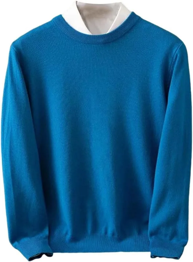 

Мужской шерстяной свитер с круглым вырезом и длинными рукавами REHJJDFD