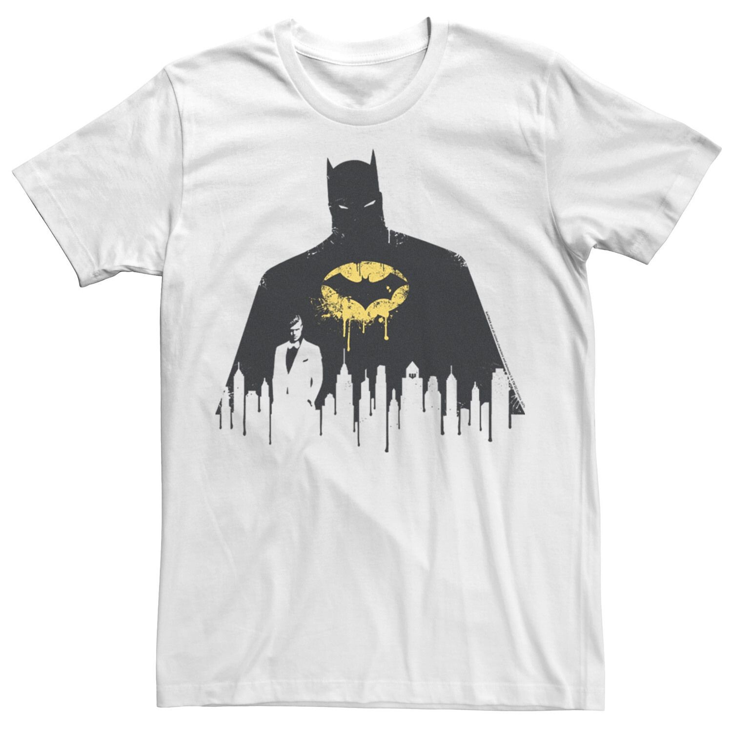 

Мужская футболка с темным силуэтом Batman Paint Drip Licensed Character