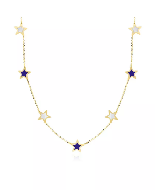 

Ожерелье с лазуритом и перламутром, звезда, золото 14 карат The Lovery, lapis