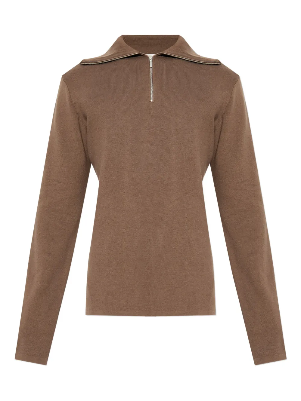 

Вязаный свитер на молнии с воротником Entire Studios, коричневый