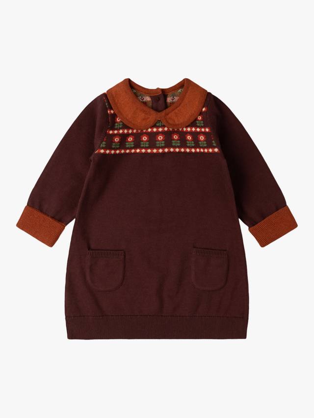 

Детское платье с цветочным узором Little Green Radicals, Brown/Multi