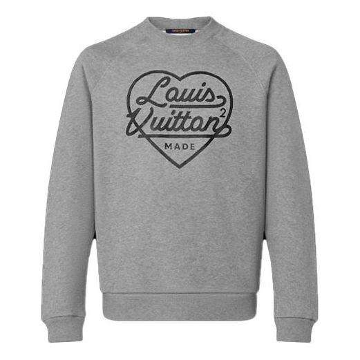 

Толстовка men's x nigo2 crossover lv2 ss22 large love logo alphabet printing cozy pullover autumn gray Louis Vuitton, серый