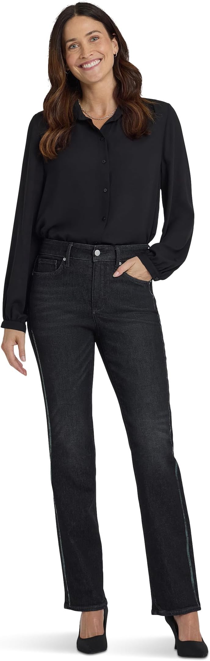 

Женские джинсы Petite Marilyn Straight в цвете French Nightfall NYDJ, French Nightfall