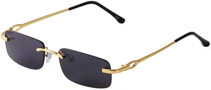 

Винтажные коричневые солнцезащитные очки без оправы, прямоугольной формы, мужские, с прозрачными линзами, без оправы, защита от синего света, женские солнцезащитные очки, C1 TYUVIVO, C1