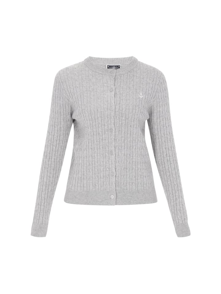 

Женский кардиган светло-серого меланжевого цвета DreiMaster Maritim