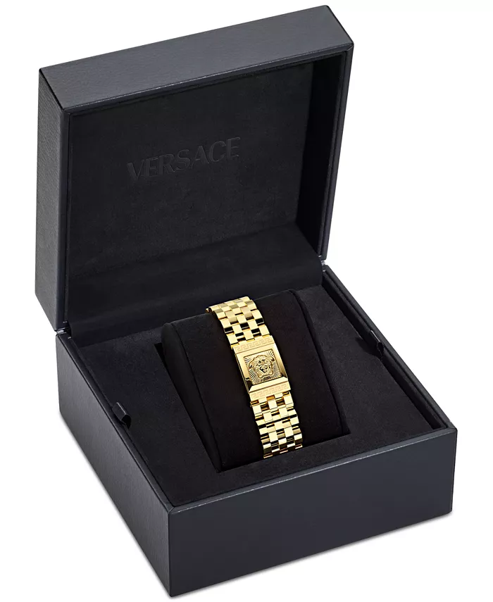 Женские наручные часы Swiss Reveal Square с позолотой, размер 18x25 мм Versace — фото 4