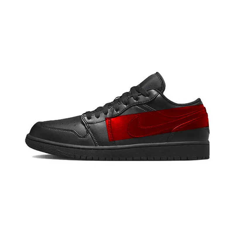 

Jordan Air 1 Low top Skateboard Shoes мужские черно-красные