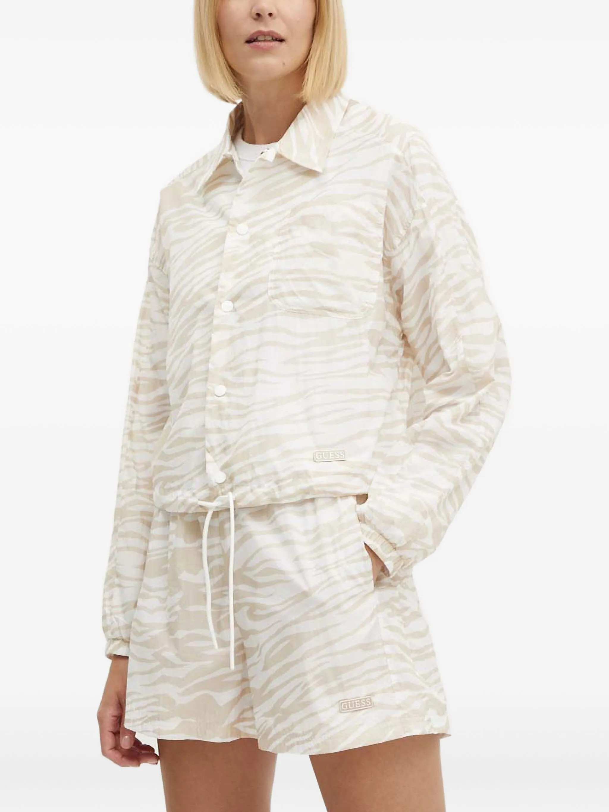 

Куртка-рубашка с зебровым узором Guess Usa, белый