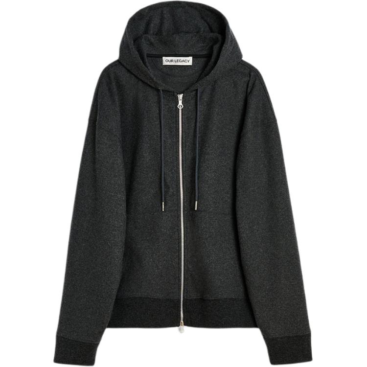 

OUR LEGACY Хлопковая худи на молнии, Dark Gray