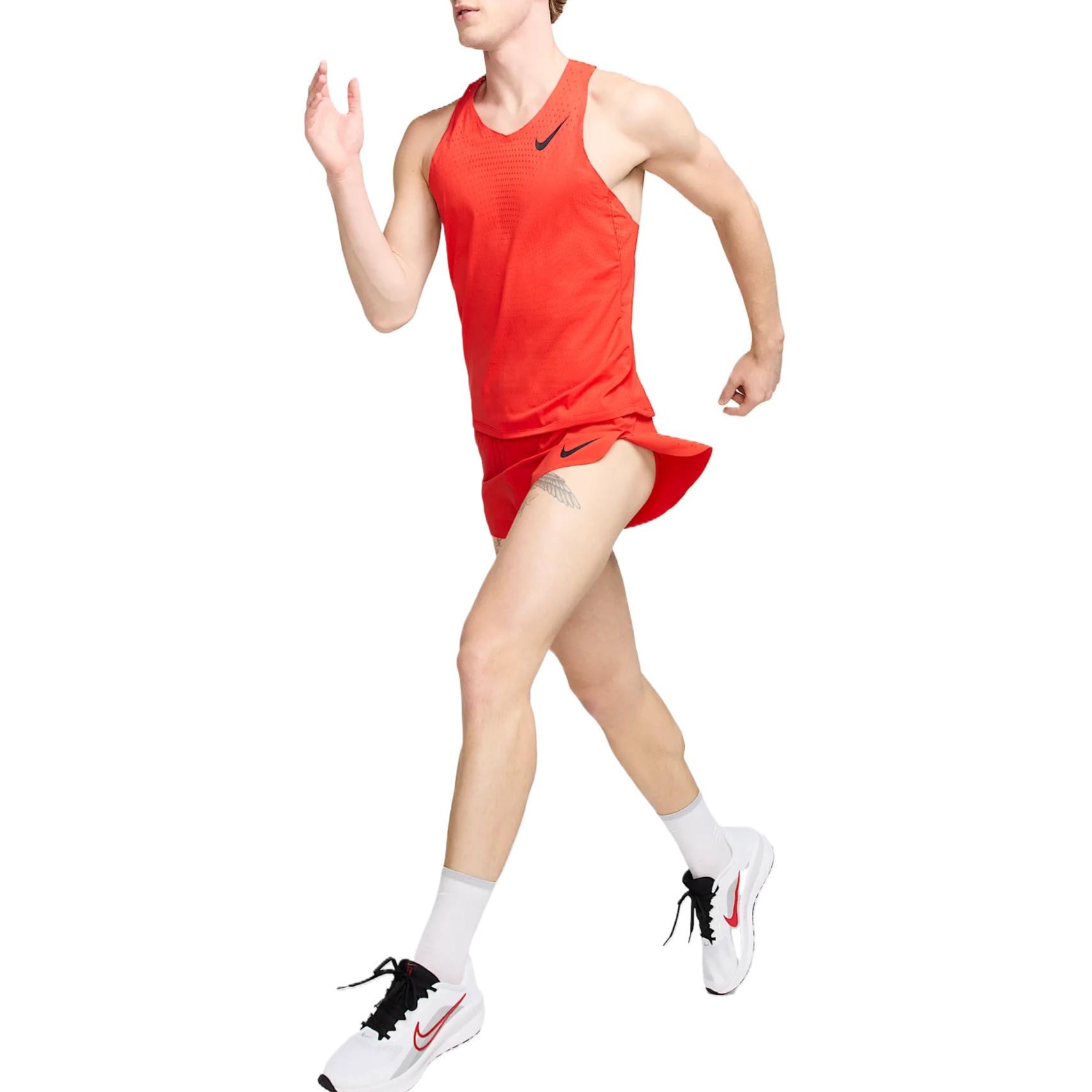 Мужская майка для бега AeroSwift Dri FIT Adv Nike, светло-малиновый — фото 4