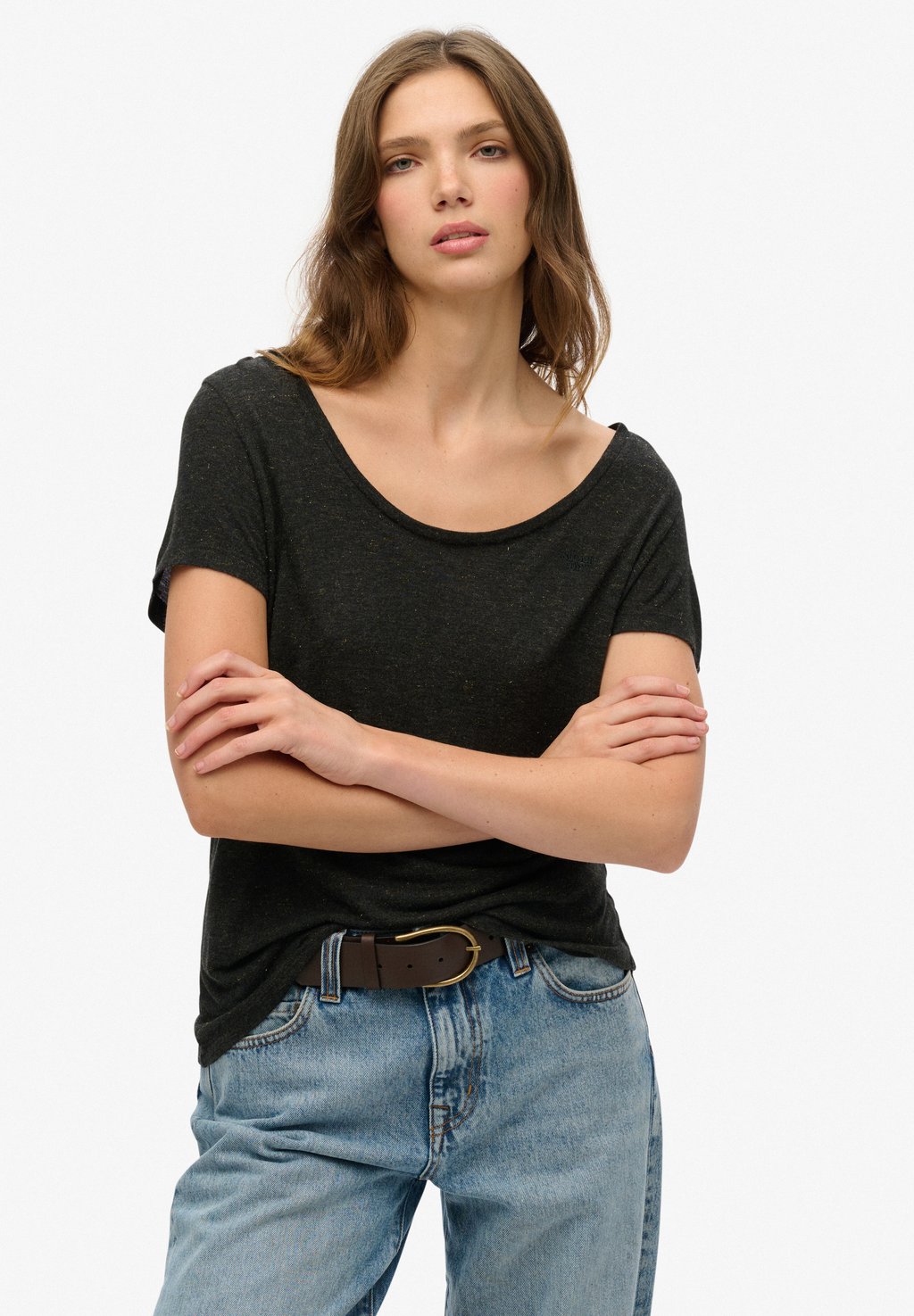 

Футболка с принтом SCOOP NECK Superdry, черный