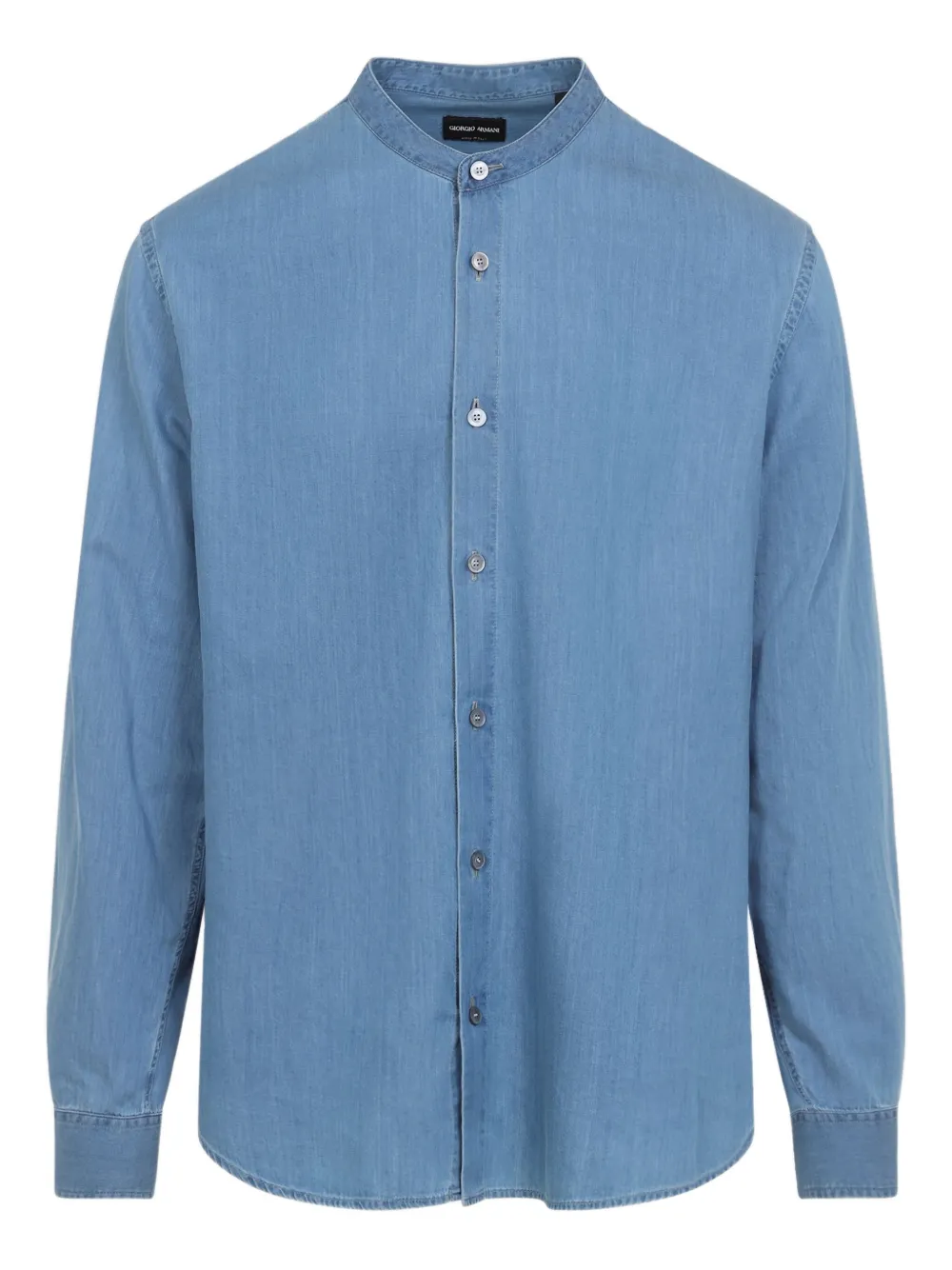

Рубашка без воротника на пуговицах Giorgio Armani, синий
