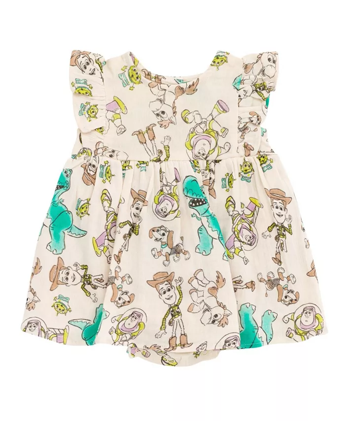 

Платье для девочки из хлопкового газа в семейном стиле Toy Story, белый