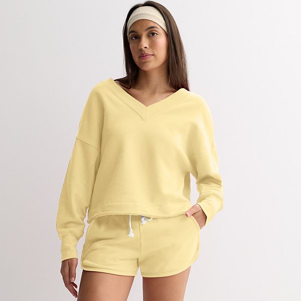 

Толстовка с двойным V-образным вырезом из махры для подростков So, Lemon Mist