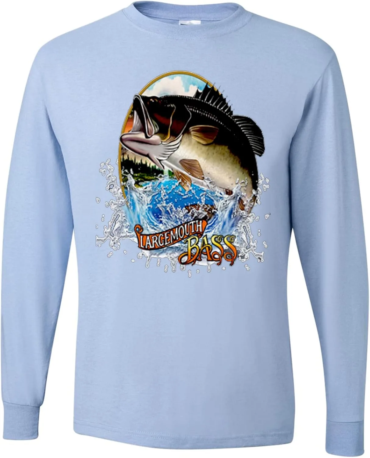 

Футболка с длинным рукавом Largemouth Bass для любителей рыбалки wild custom apparel