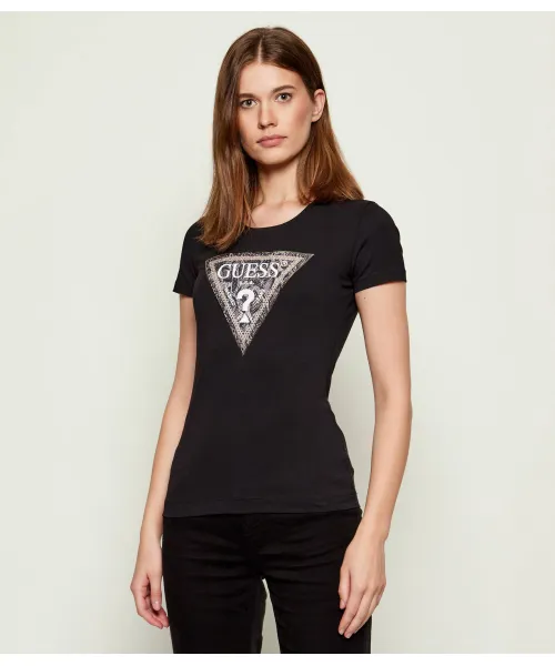 

Футболка с треугольным питоном Slim fit Guess Jeans, черный