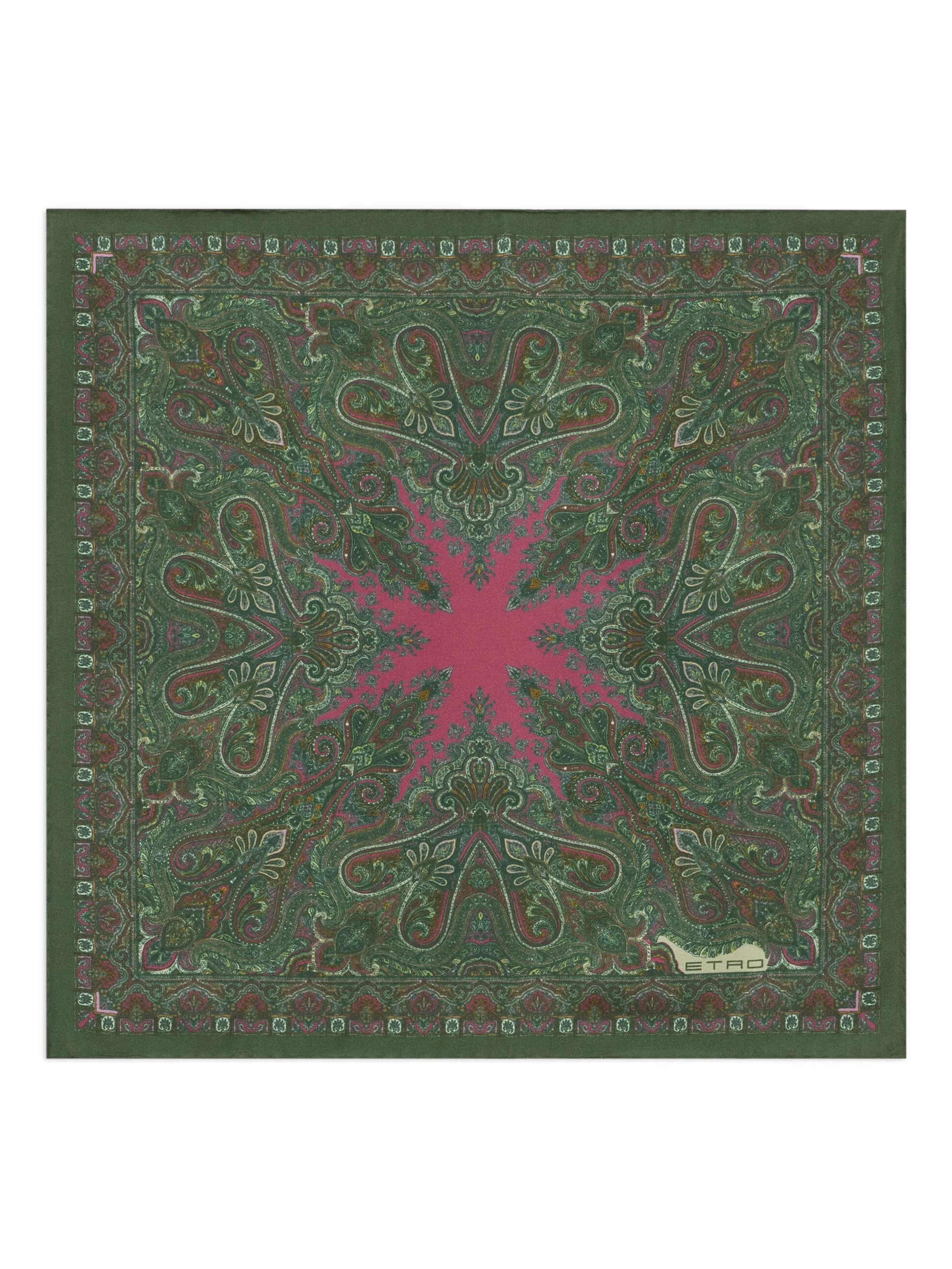 

Шелковый платок-паше с принтом пейсли Etro, зеленый