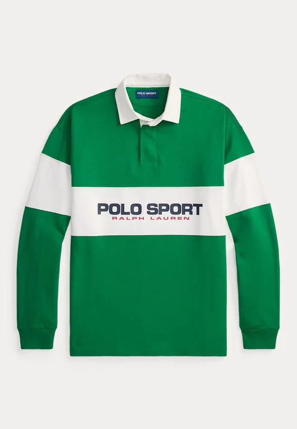 Большая поло спортивная рубашка для регби поло рубашка Polo Ralph Lauren, Erin Green/White — фото 4