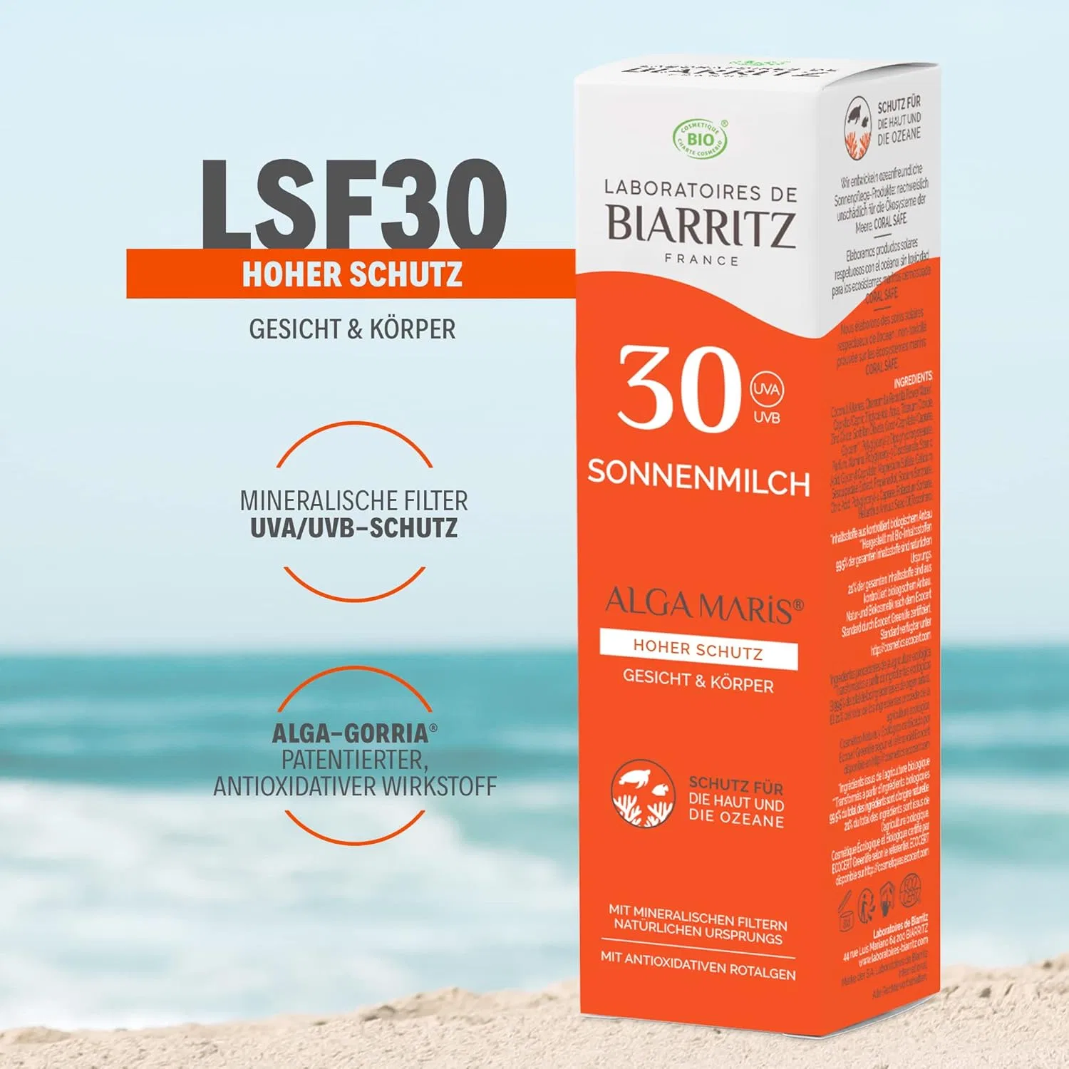 Органический солнцезащитный лосьон SPF30 «ALGA MARIS» от Laboratoires de Biarritz Laboratoires De Biarritz — фото 3