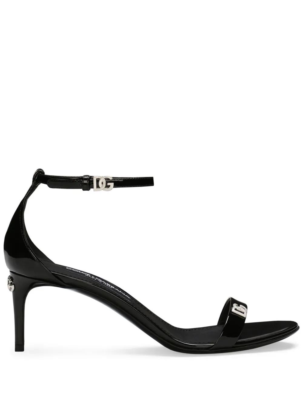 Лакированные босоножки с логотипом DOLCE & GABBANA, черный