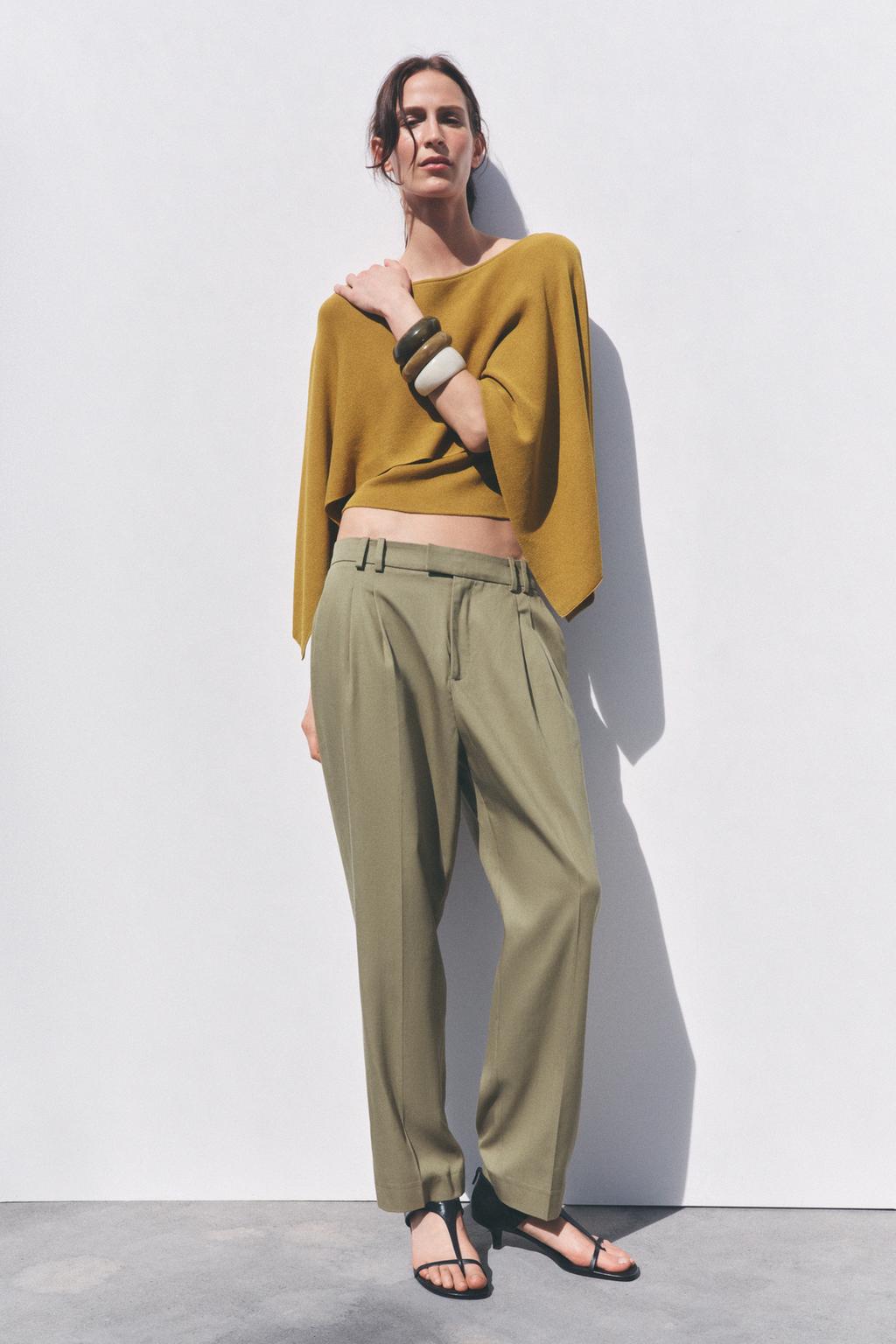

Заштопанные брюки ZARA, хаки