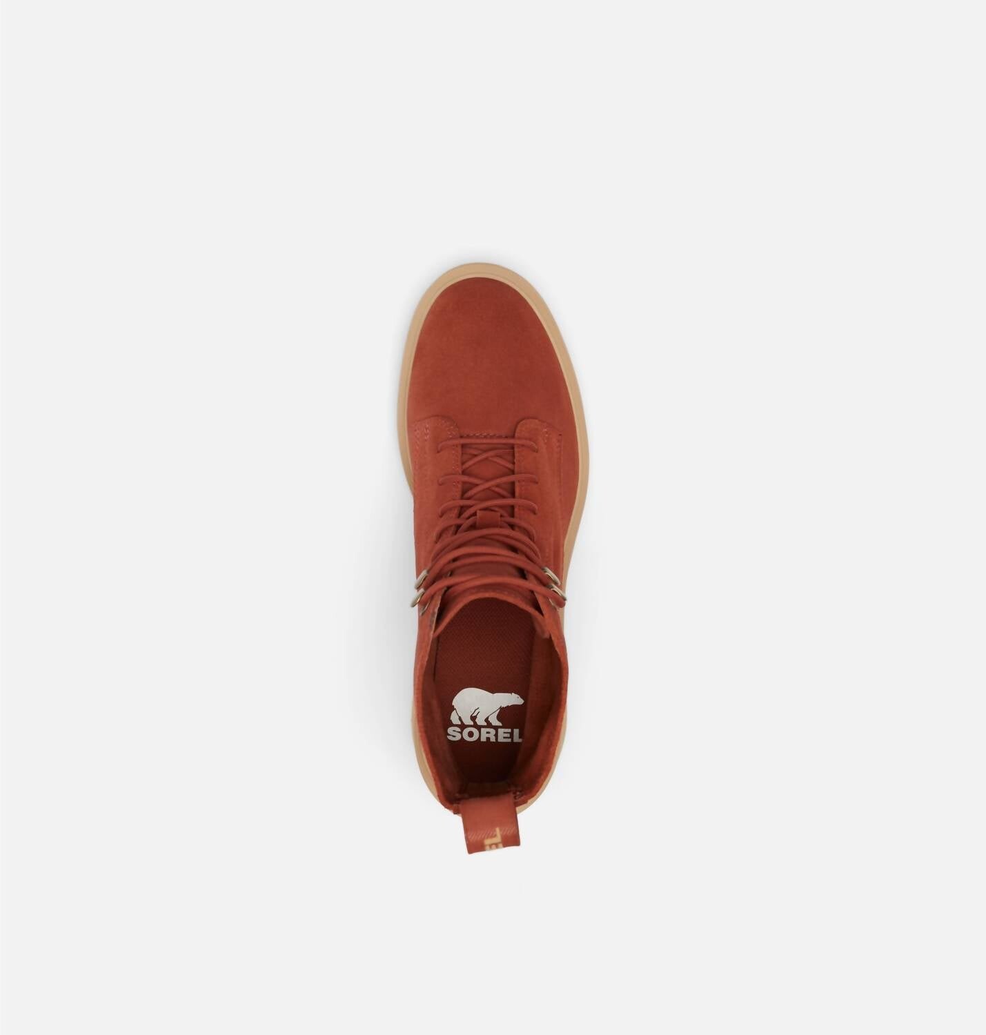 Женские ботинки на шнуровке на высоком каблуке цвета Warp Red Tawny Buff Sorel — фото 2