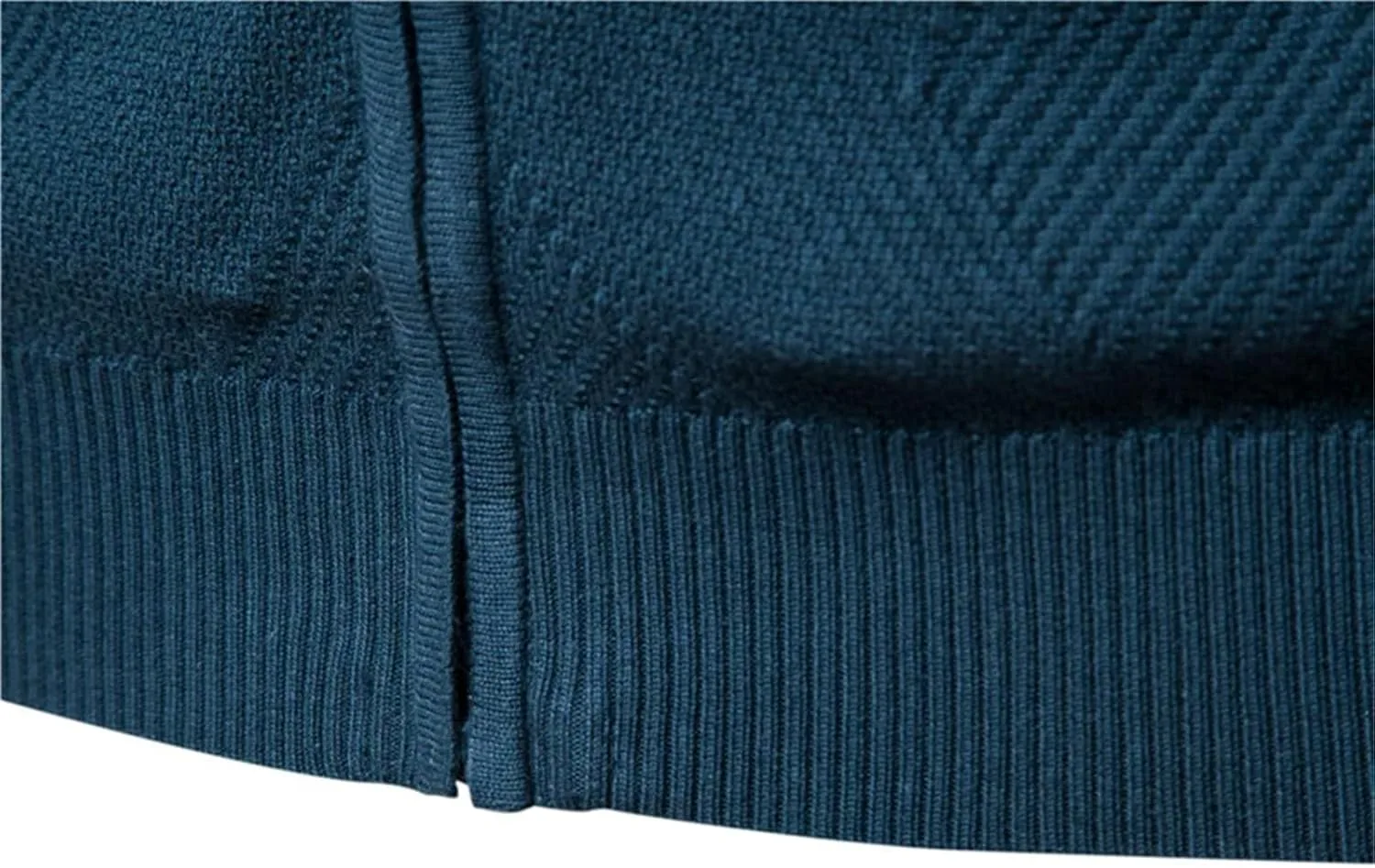 Мужской кардиган на молнии вязаный с длинным рукавом slim fit — фото 4
