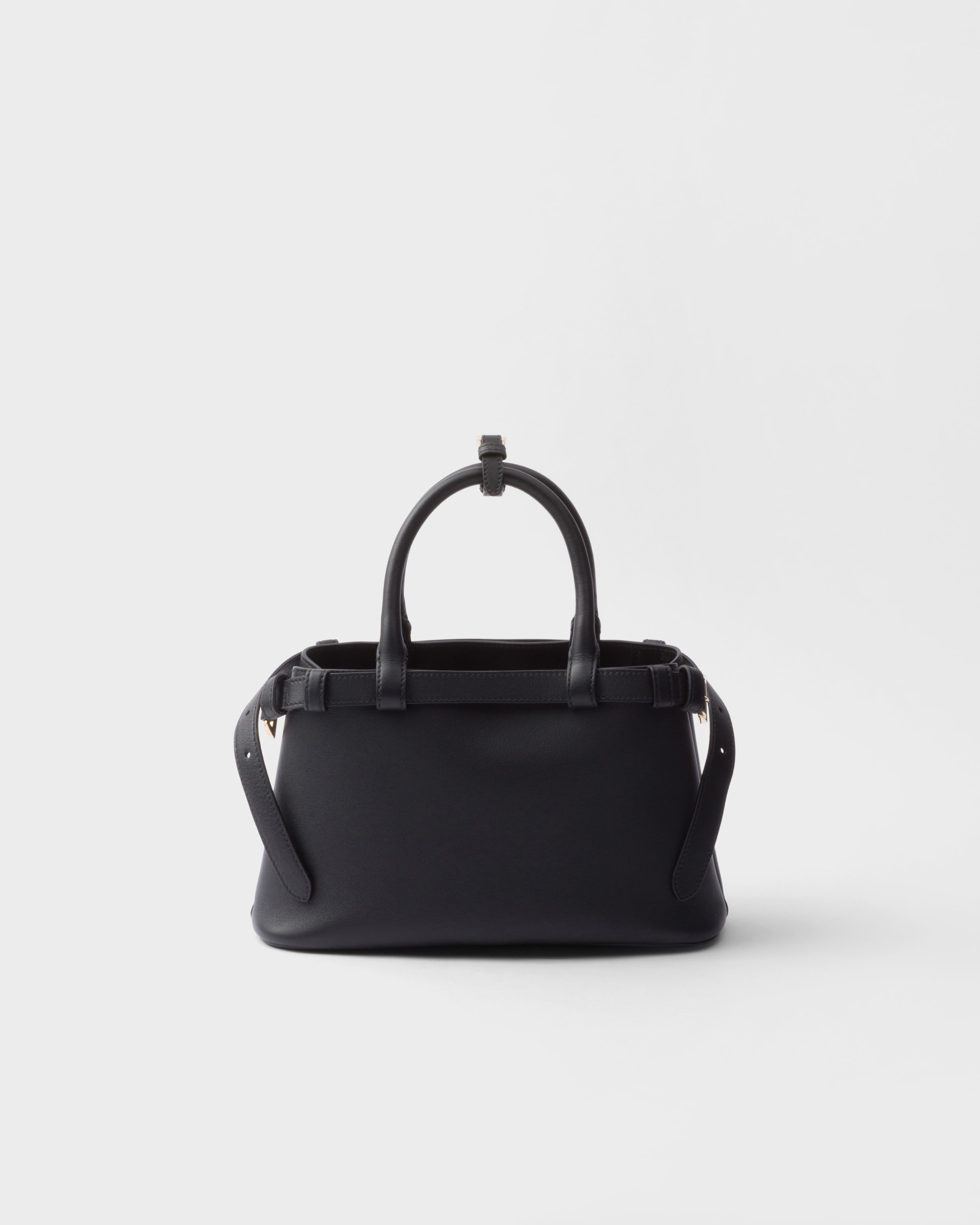 Маленькая кожаная сумка Prada Buckle с двойным ремнем Prada, черный — фото 4