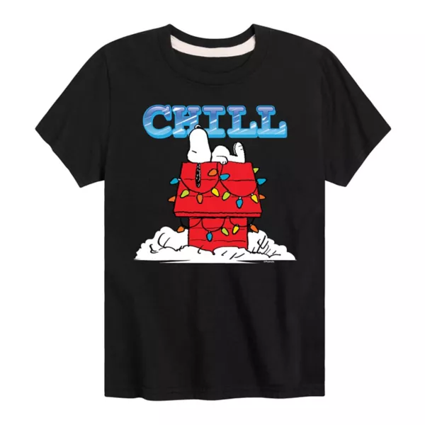 

Футболка с принтом «Peanuts Snoopy Chill» для мальчиков 8-20 лет Licensed Character, черный