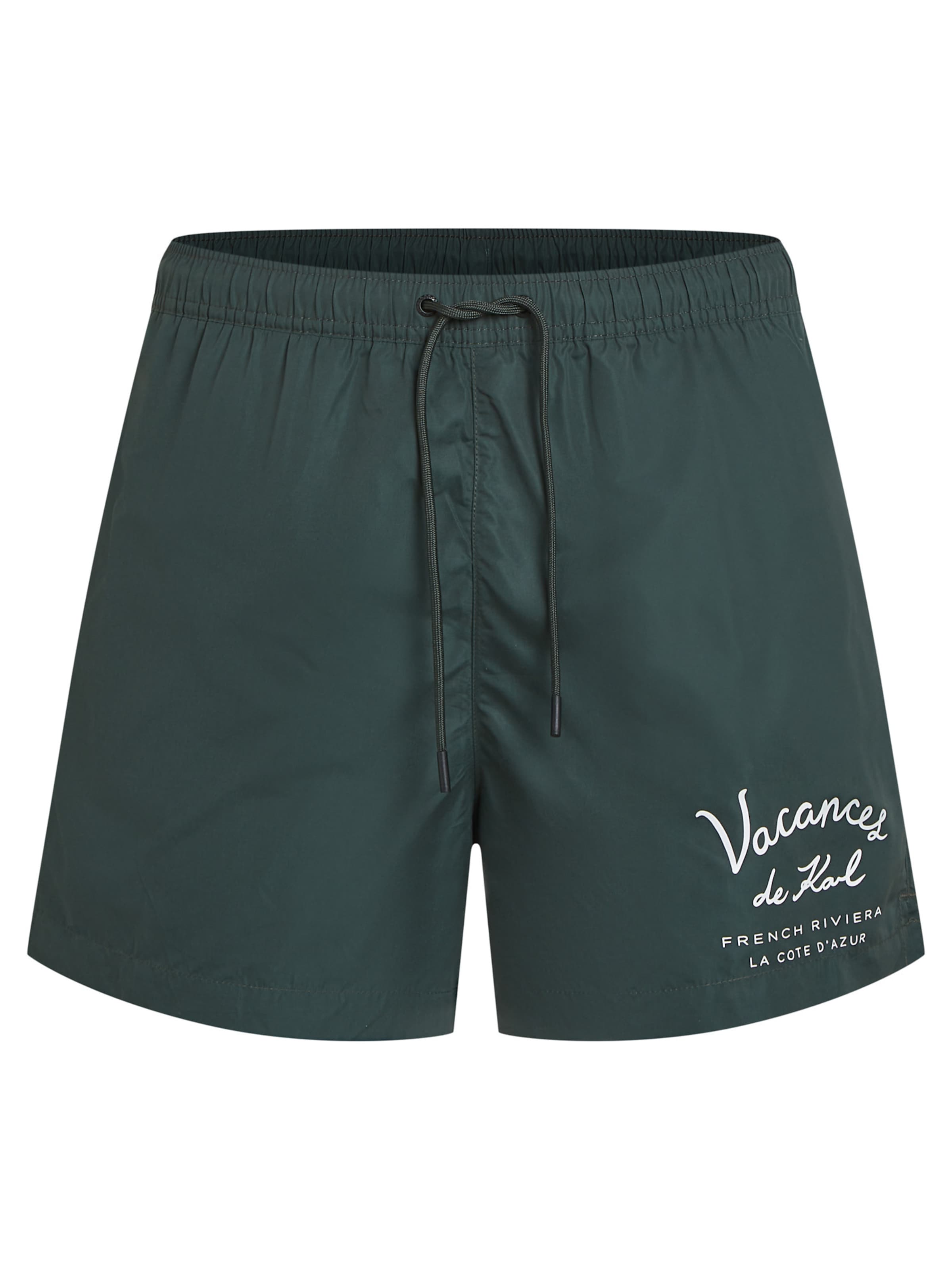 

Karl Lagerfeld Шорты для плавания 'Vacances de Karl' в темно-зеленом цвете, Зеленый, Karl Lagerfeld Шорты для плавания 'Vacances de Karl' в темно-зеленом цвете
