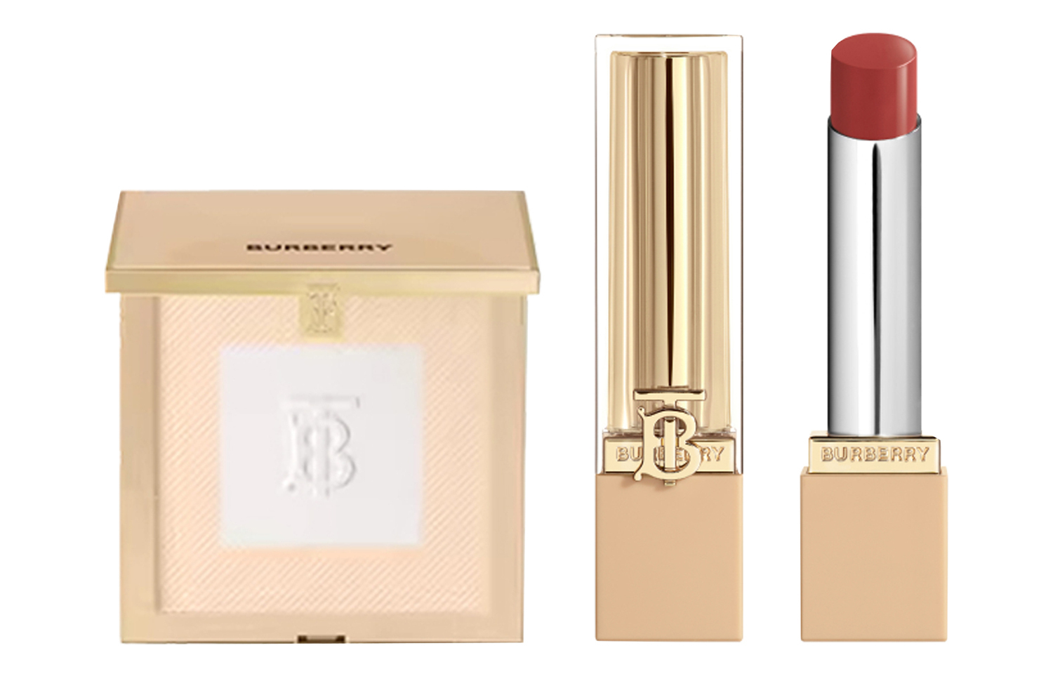 

Набор пудры для лица british lady lipstick trench coat, легко растушевывается, выравнивает тон кожи, 3г+11г Burberry