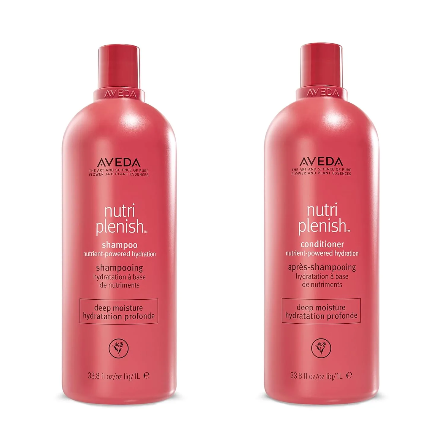Шампунь и кондиционер Aveda Nutriplenish Deep Moisture (двойной набор) | для сухих и очень сухих волос | Органическое масло граната, кокосовое масло, масло манго | Объем: 1 литр