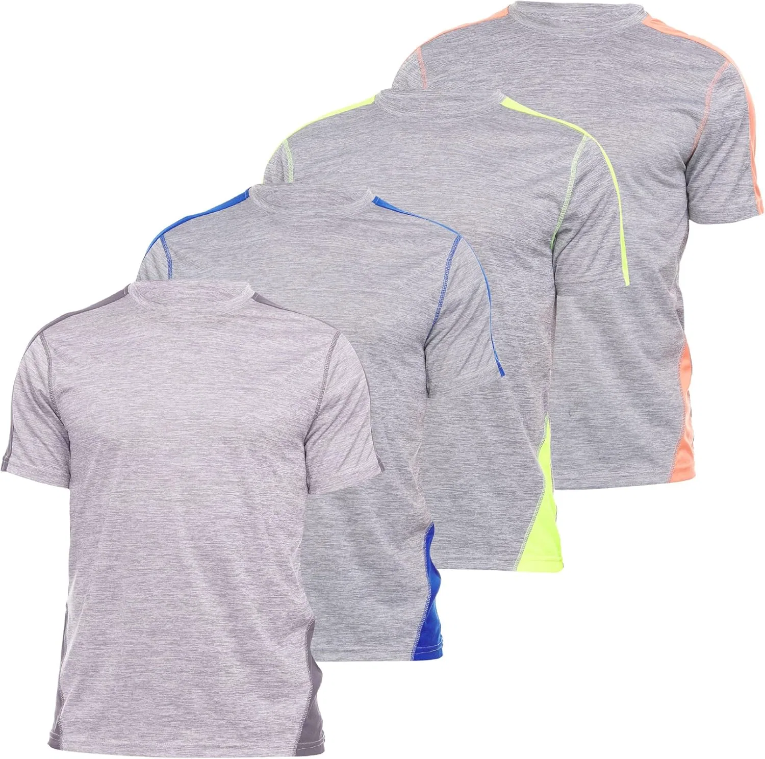 DARESAY Комплект из 4 спортивных футболок для мужчин, футболки из ткани Dri Fit для мужчин, футболки из влагоотводящей ткани для мужчин, спортивная одежда для мужчин, Pack-C