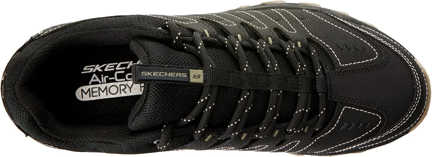 Мужские низкие треккинговые кроссовки Skechers Dynamite, Black Synthetic Mesh Trim — фото 3