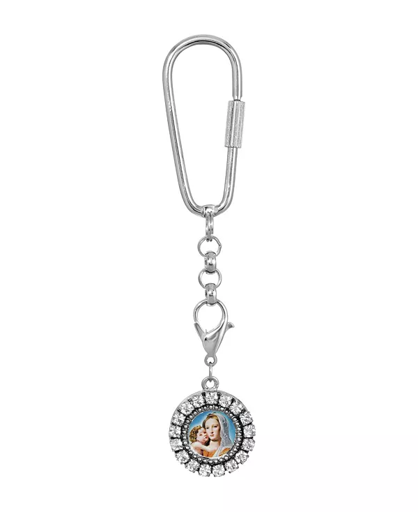 

Брелок-Подвеска в виде Марии с младенцем серебристого цвета Symbols Of Faith, white